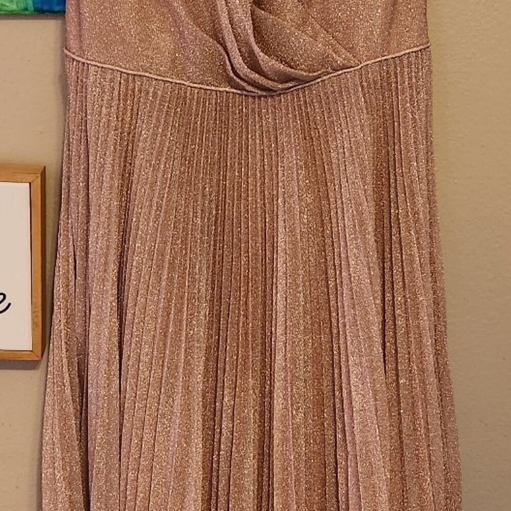 Rose gold bridesmaid prom show Galinda Broadway dress size 12 Christina Wu prom